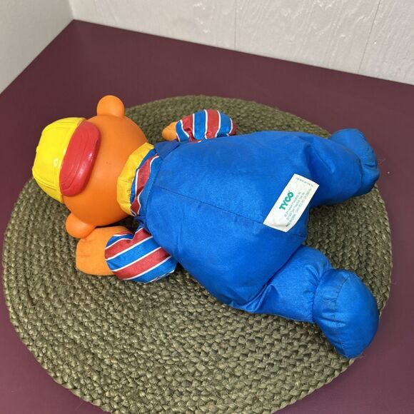 Vintage 1995 Tyco Ernie Doll Sesame Street Blue Overalls Soft Toy Washable - Picture 5 of 6